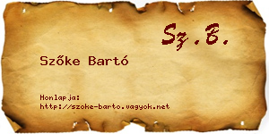 Szőke Bartó névjegykártya